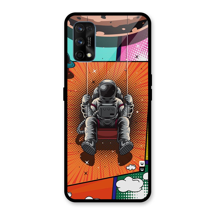 Cool Astraunaut Comic Swing Glass Back Case for Realme 7 Pro