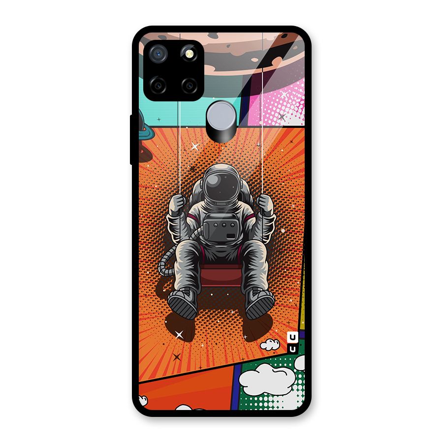 Cool Astraunaut Comic Swing Glass Back Case for Realme Narzo 20