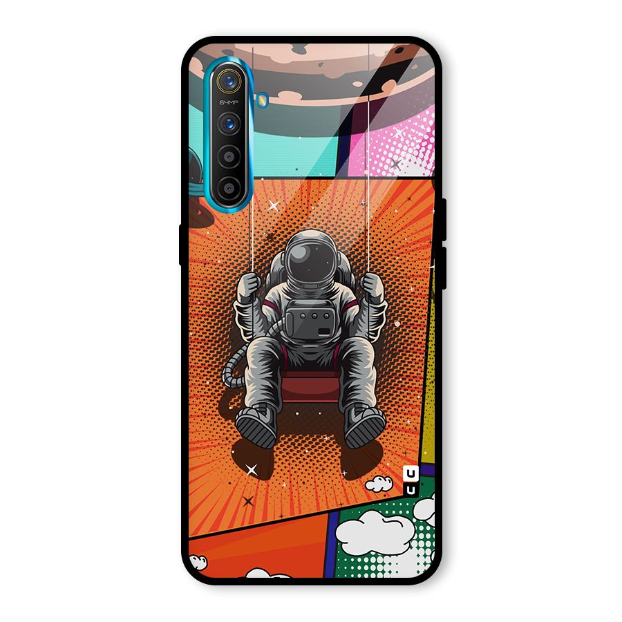Cool Astraunaut Comic Swing Glass Back Case for Realme X2
