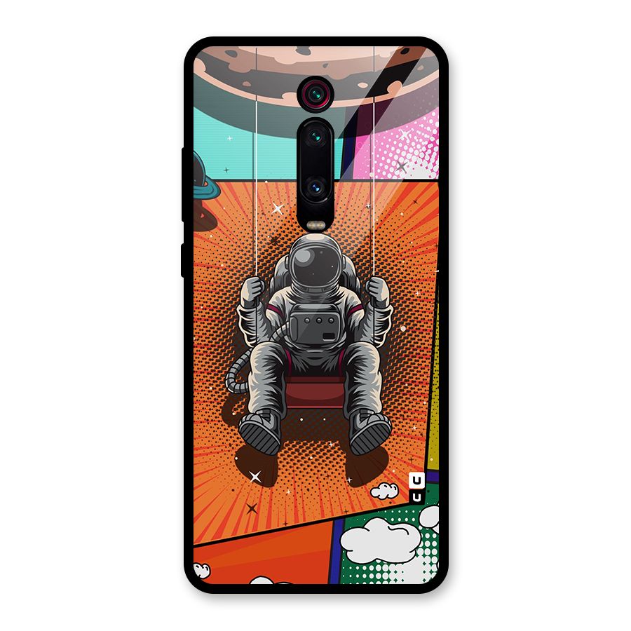 Cool Astraunaut Comic Swing Glass Back Case for Redmi K20