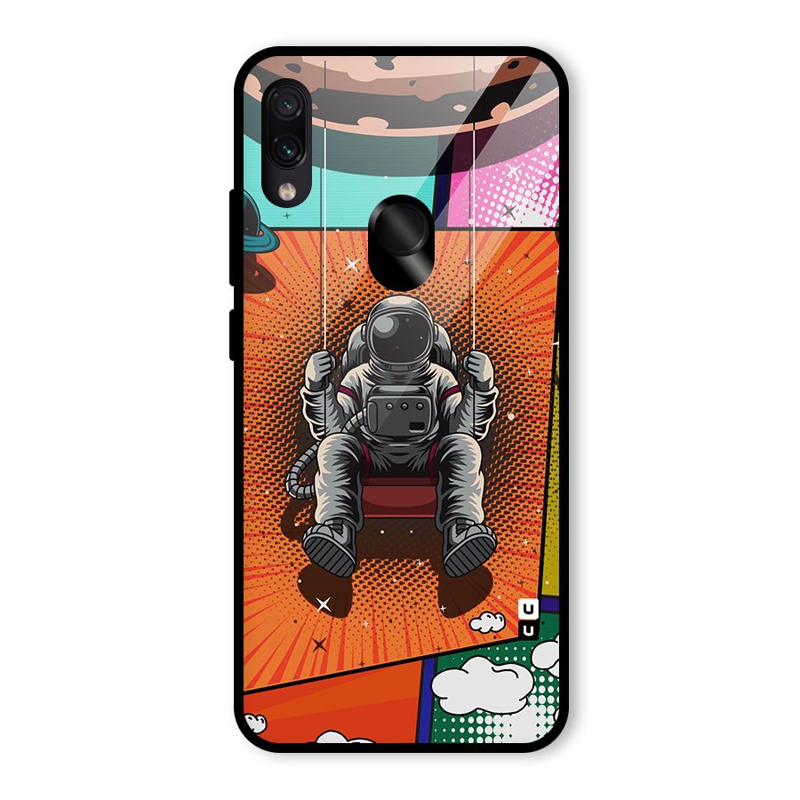 Cool Astraunaut Comic Swing Glass Back Case for Redmi Note 7S