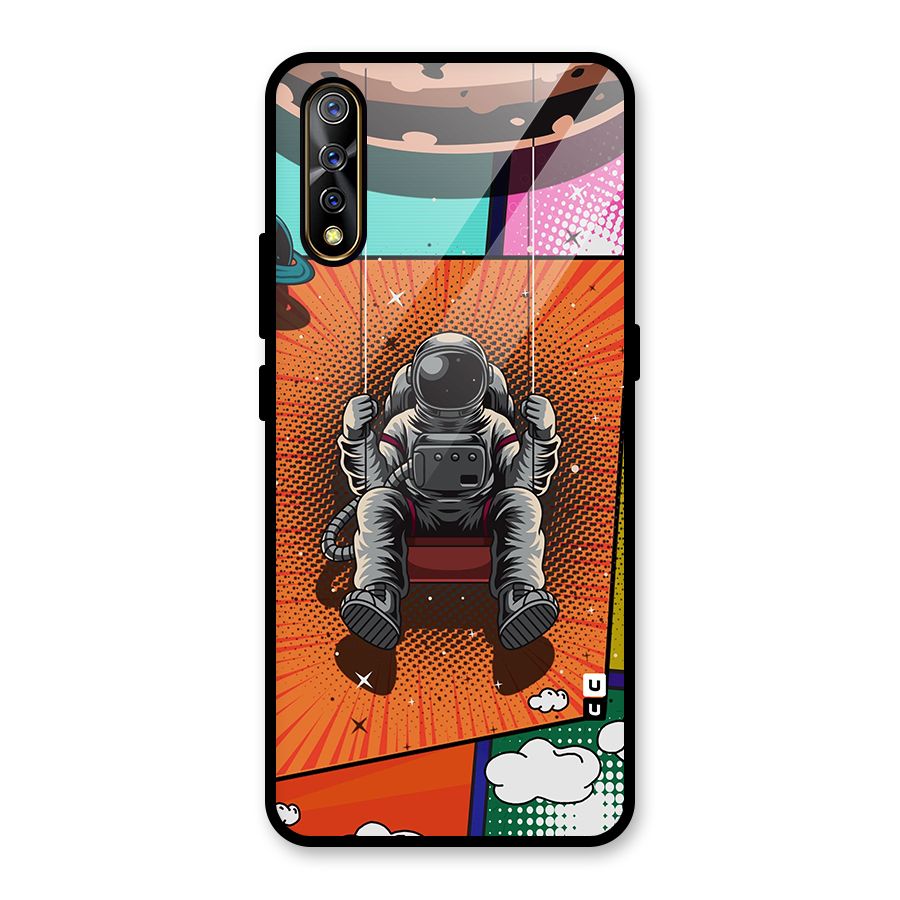 Cool Astraunaut Comic Swing Glass Back Case for Vivo S1