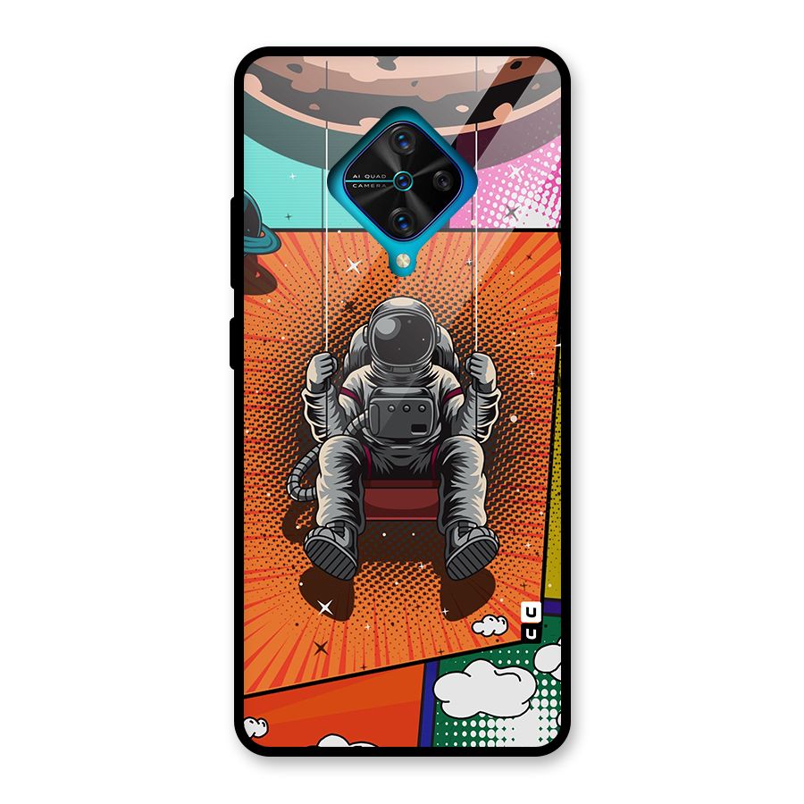 Cool Astraunaut Comic Swing Glass Back Case for Vivo S1 Pro
