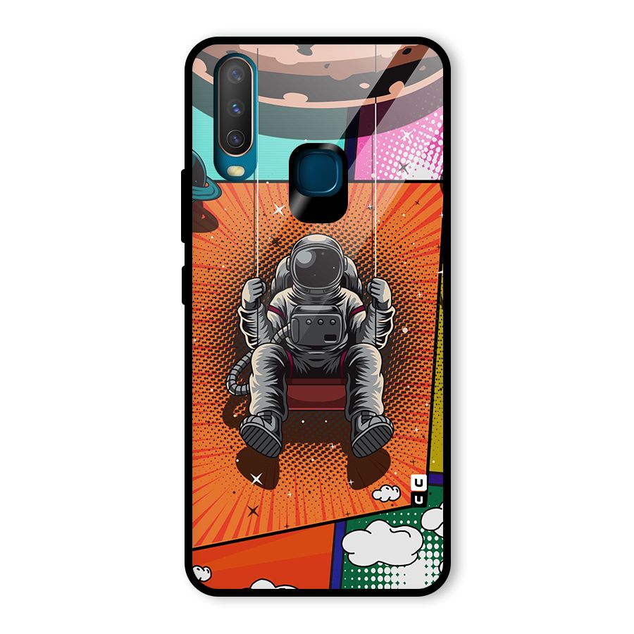 Cool Astraunaut Comic Swing Glass Back Case for Vivo U10