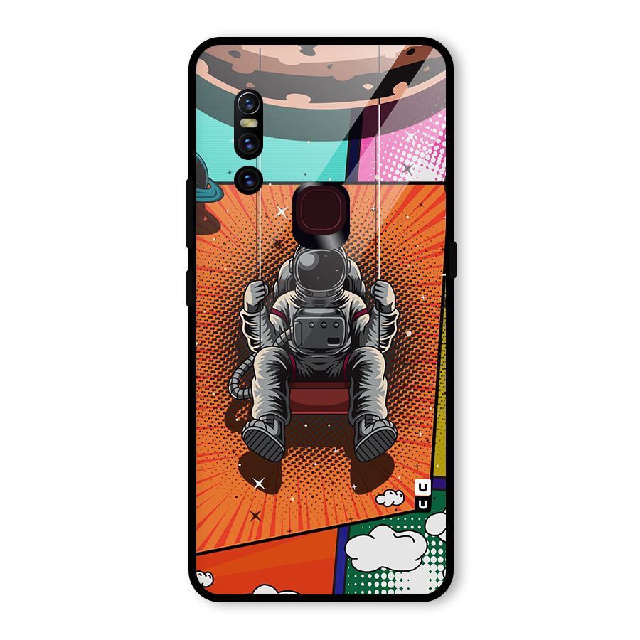 Cool Astraunaut Comic Swing Glass Back Case for Vivo V15