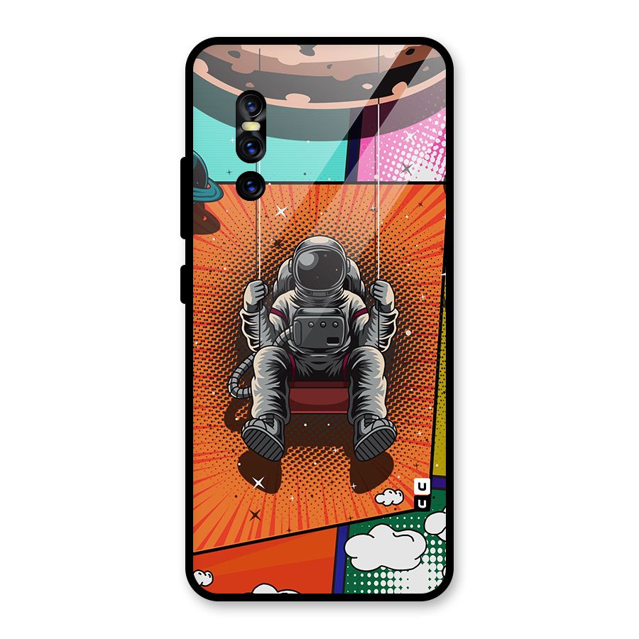 Cool Astraunaut Comic Swing Glass Back Case for Vivo V15 Pro