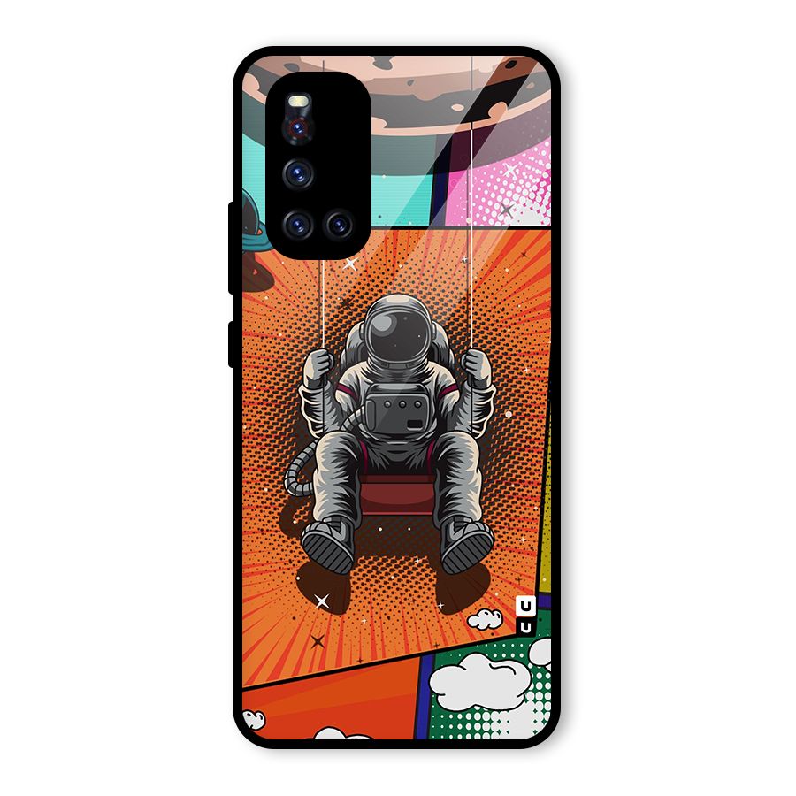 Cool Astraunaut Comic Swing Glass Back Case for Vivo V19