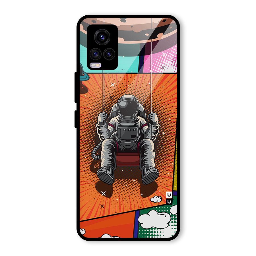 Cool Astraunaut Comic Swing Glass Back Case for Vivo V20