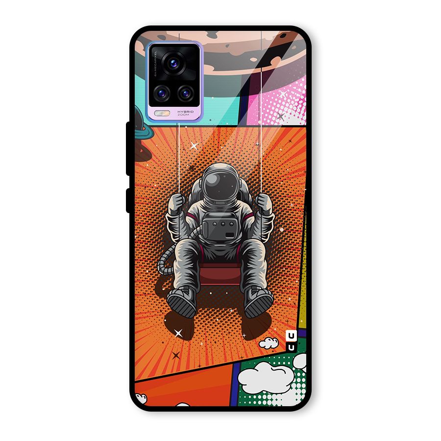 Cool Astraunaut Comic Swing Glass Back Case for Vivo V20 Pro