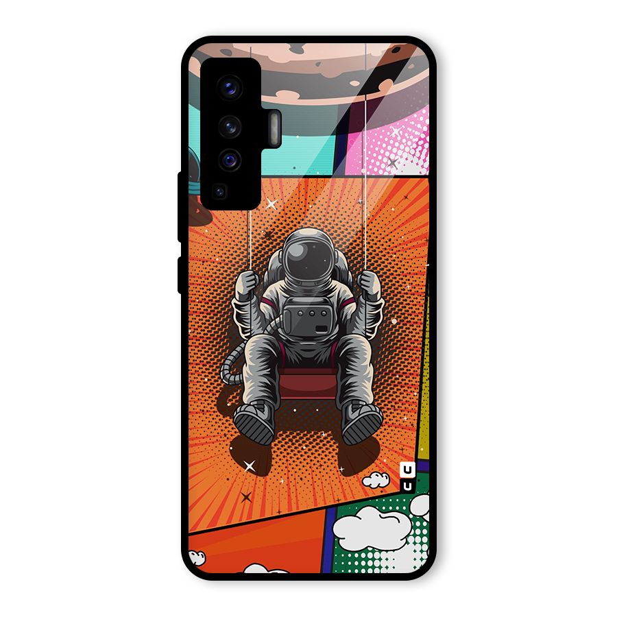 Cool Astraunaut Comic Swing Glass Back Case for Vivo X50
