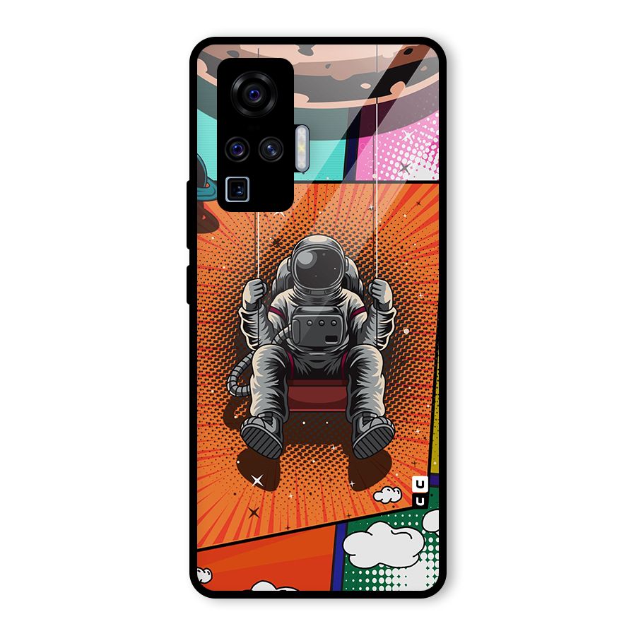 Cool Astraunaut Comic Swing Glass Back Case for Vivo X50 Pro