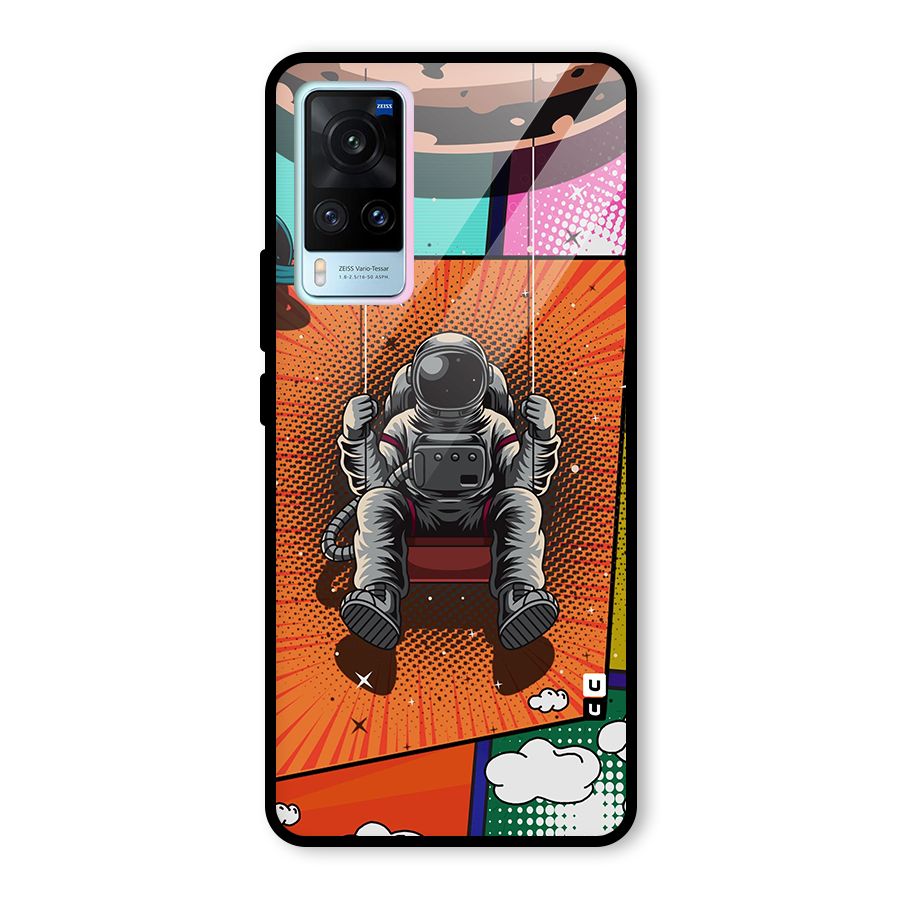 Cool Astraunaut Comic Swing Glass Back Case for Vivo X60