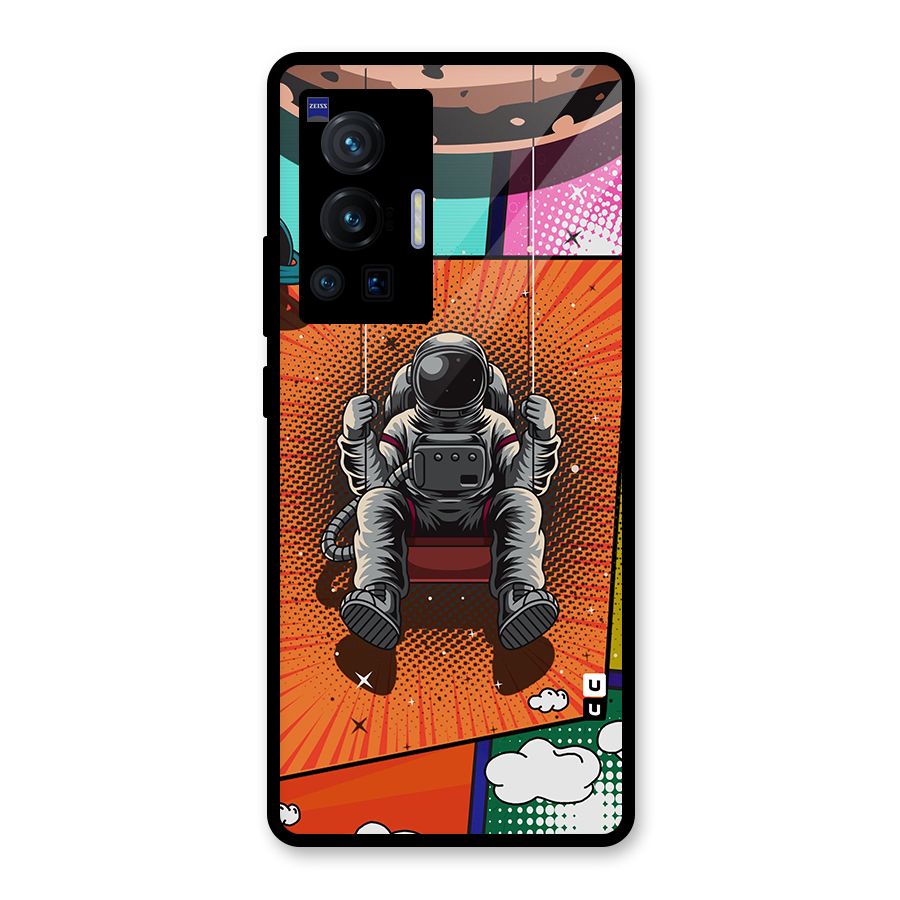 Cool Astraunaut Comic Swing Glass Back Case for Vivo X70 Pro