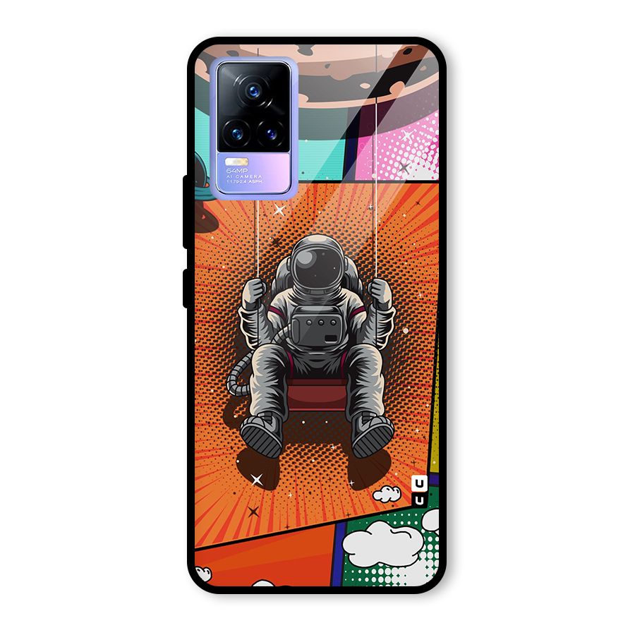 Cool Astraunaut Comic Swing Glass Back Case for Vivo Y73