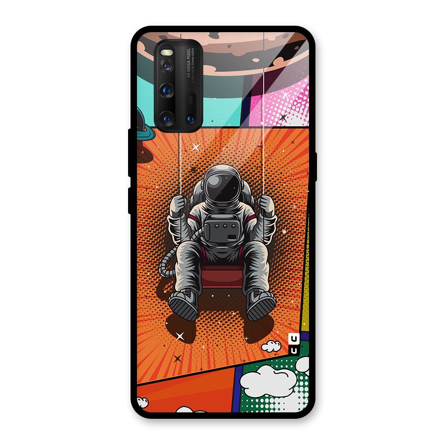Cool Astraunaut Comic Swing Glass Back Case for Vivo iQOO 3