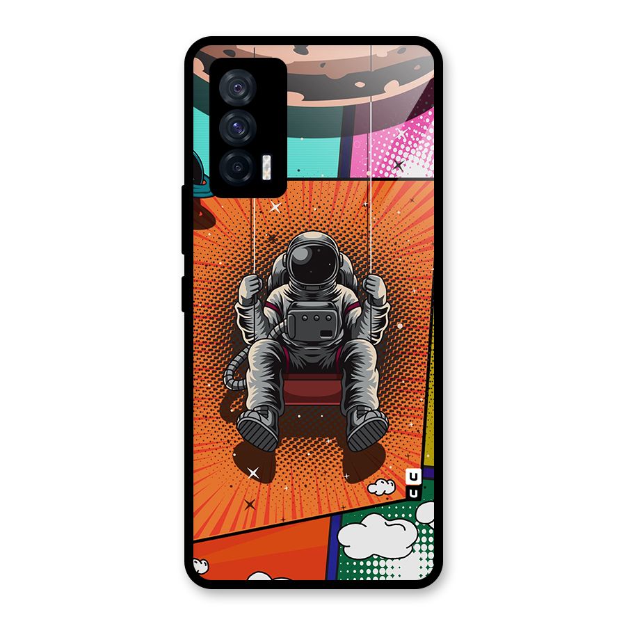 Cool Astraunaut Comic Swing Glass Back Case for Vivo iQOO 7 5G