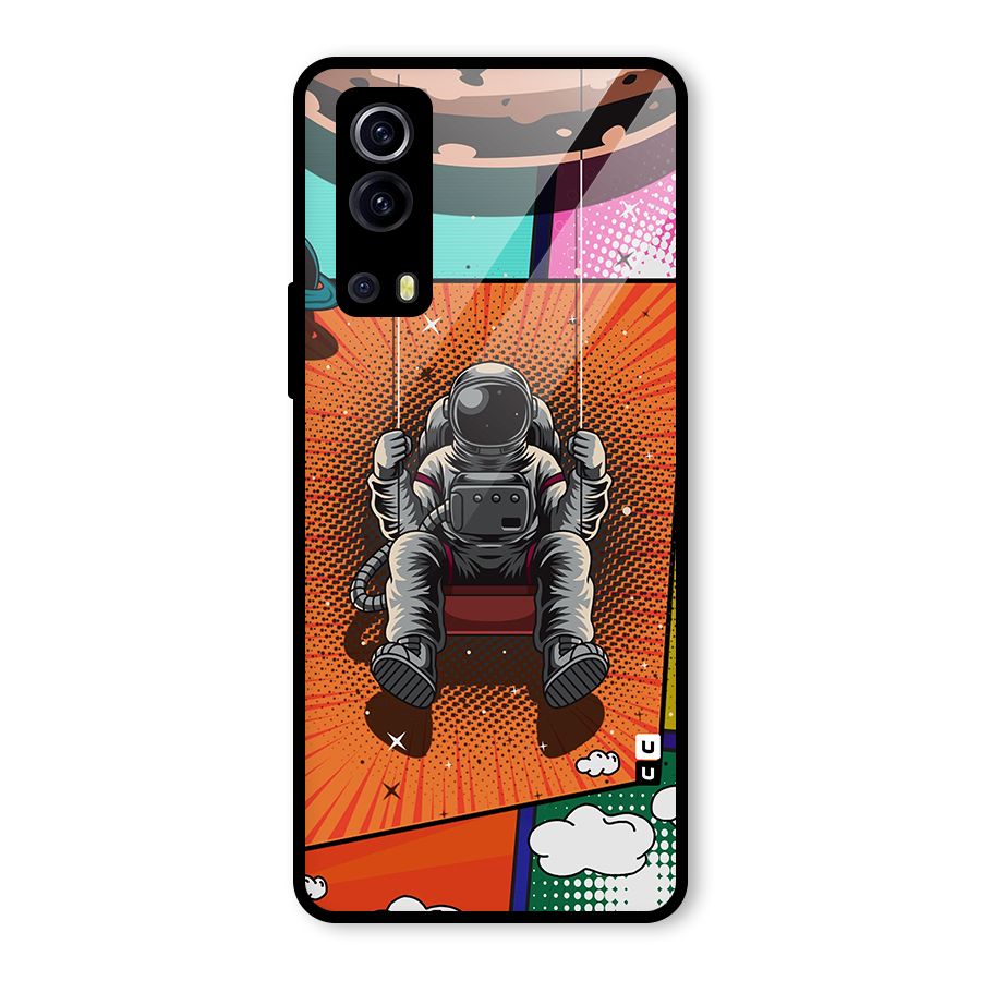 Cool Astraunaut Comic Swing Glass Back Case for Vivo iQOO Z3