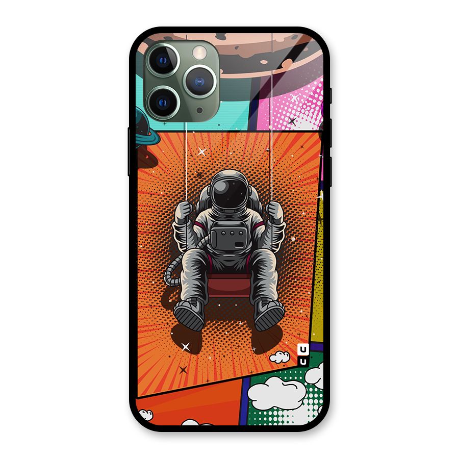 Cool Astraunaut Comic Swing Glass Back Case for iPhone 11 Pro