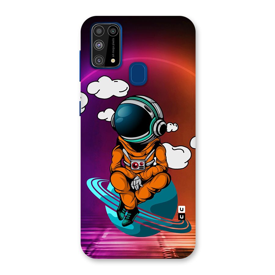 Cool Astraunaut Relaxing Glass Back Case for Galaxy F41
