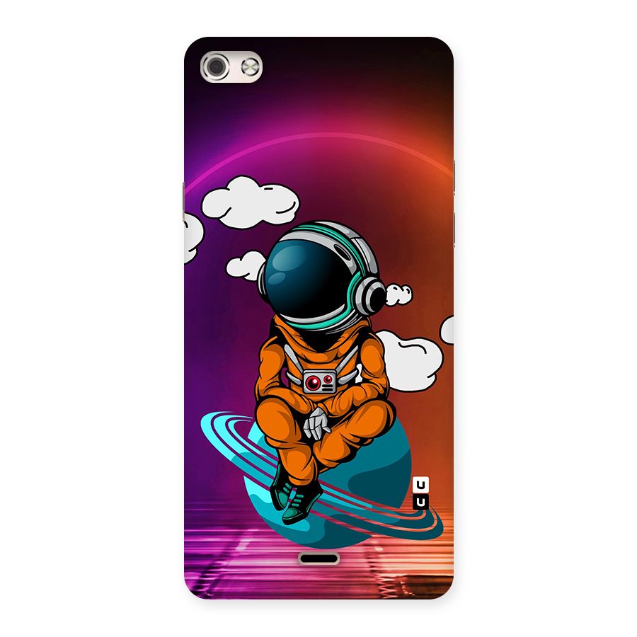 Cool Astraunaut Relaxing Back Case for Micromax Canvas Silver 5