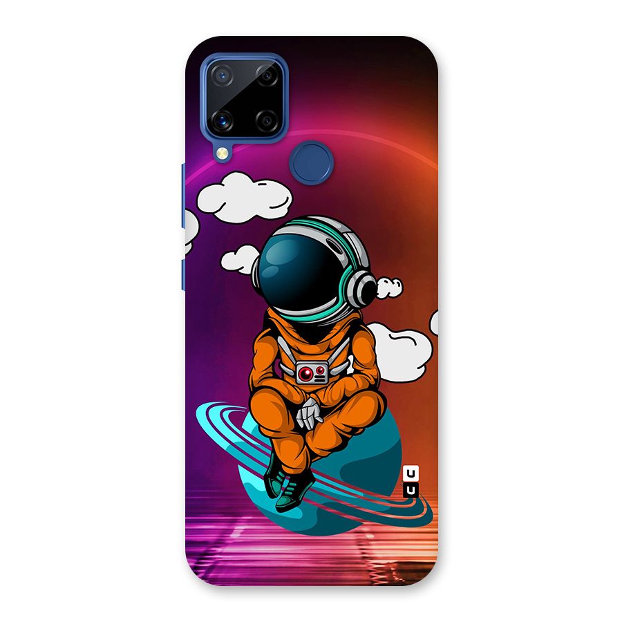 Cool Astraunaut Relaxing Glass Back Case for Realme Narzo 30A