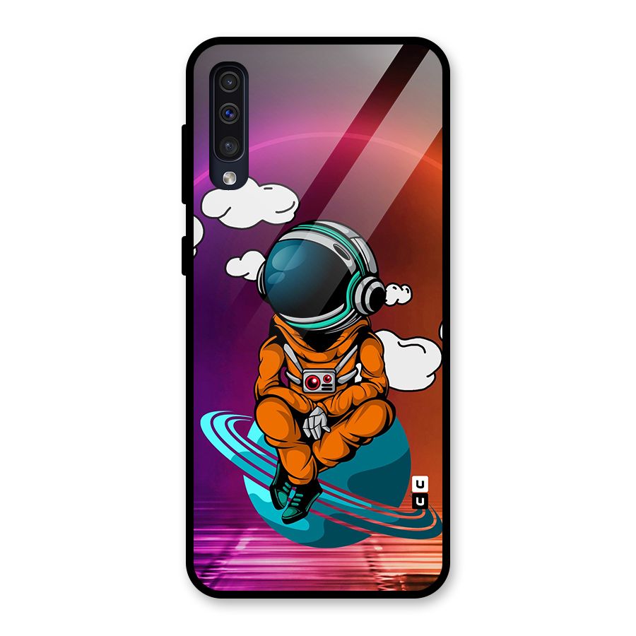 Cool Astraunaut Relaxing Glass Back Case for Galaxy A30s