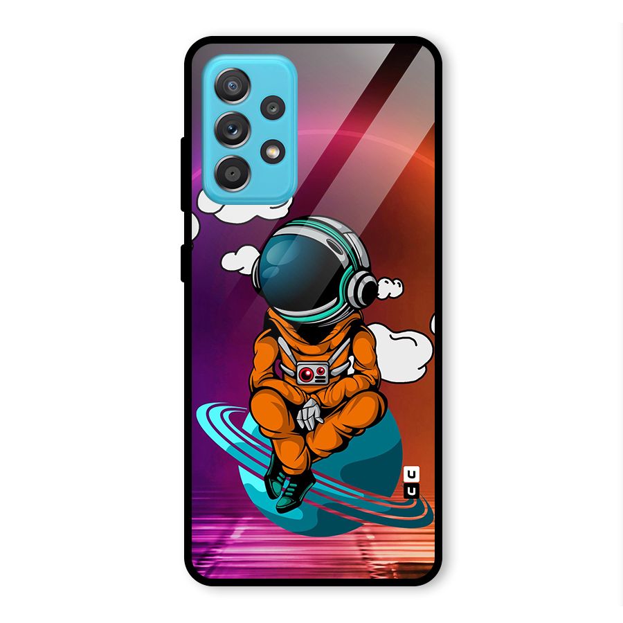 Cool Astraunaut Relaxing Glass Back Case for Galaxy A52