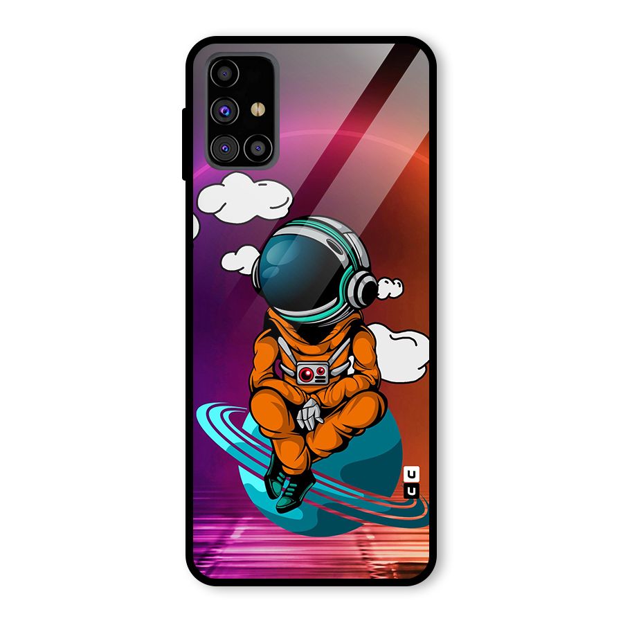 Cool Astraunaut Relaxing Glass Back Case for Galaxy M31s