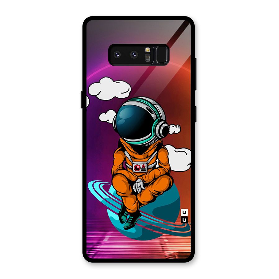 Cool Astraunaut Relaxing Glass Back Case for Galaxy Note 8