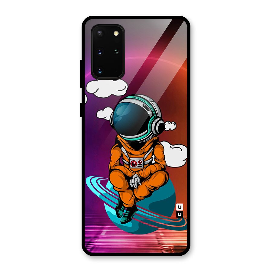 Cool Astraunaut Relaxing Glass Back Case for Galaxy S20 Plus