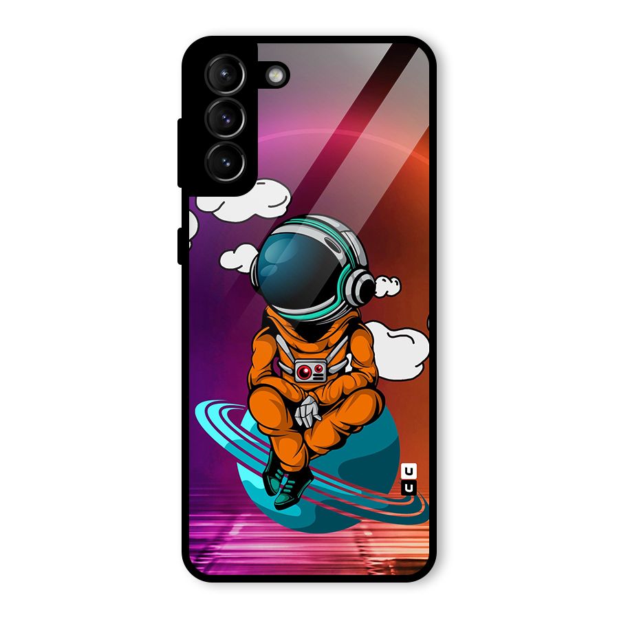 Cool Astraunaut Relaxing Glass Back Case for Galaxy S21 Plus