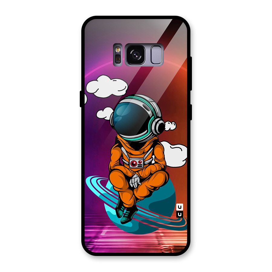 Cool Astraunaut Relaxing Glass Back Case for Galaxy S8