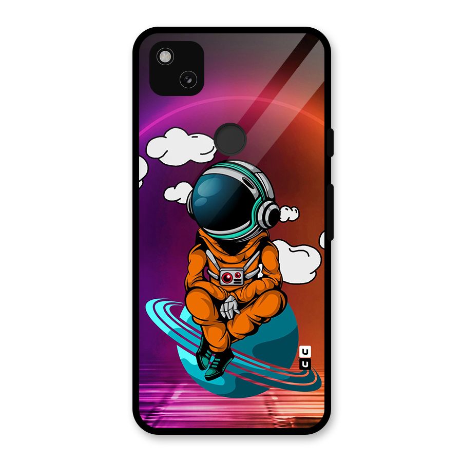 Cool Astraunaut Relaxing Glass Back Case for Google Pixel 4a