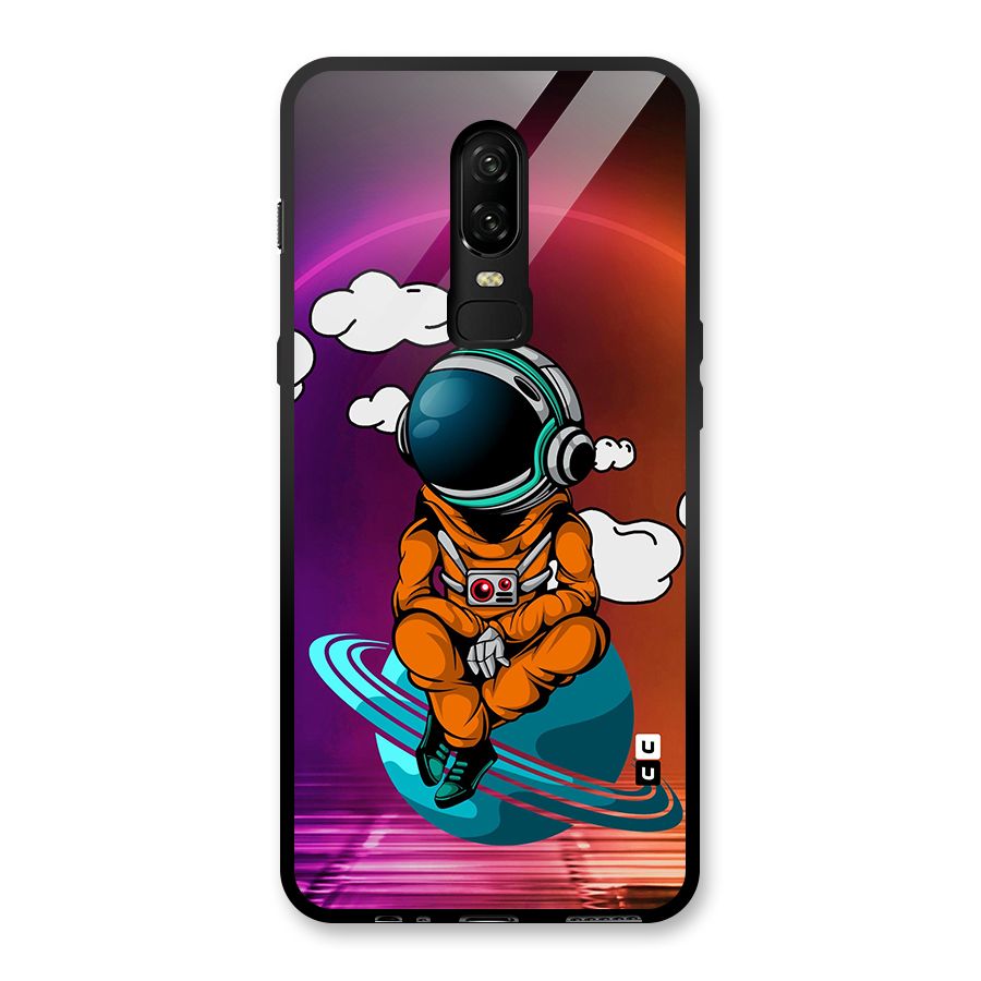 Cool Astraunaut Relaxing Glass Back Case for OnePlus 6
