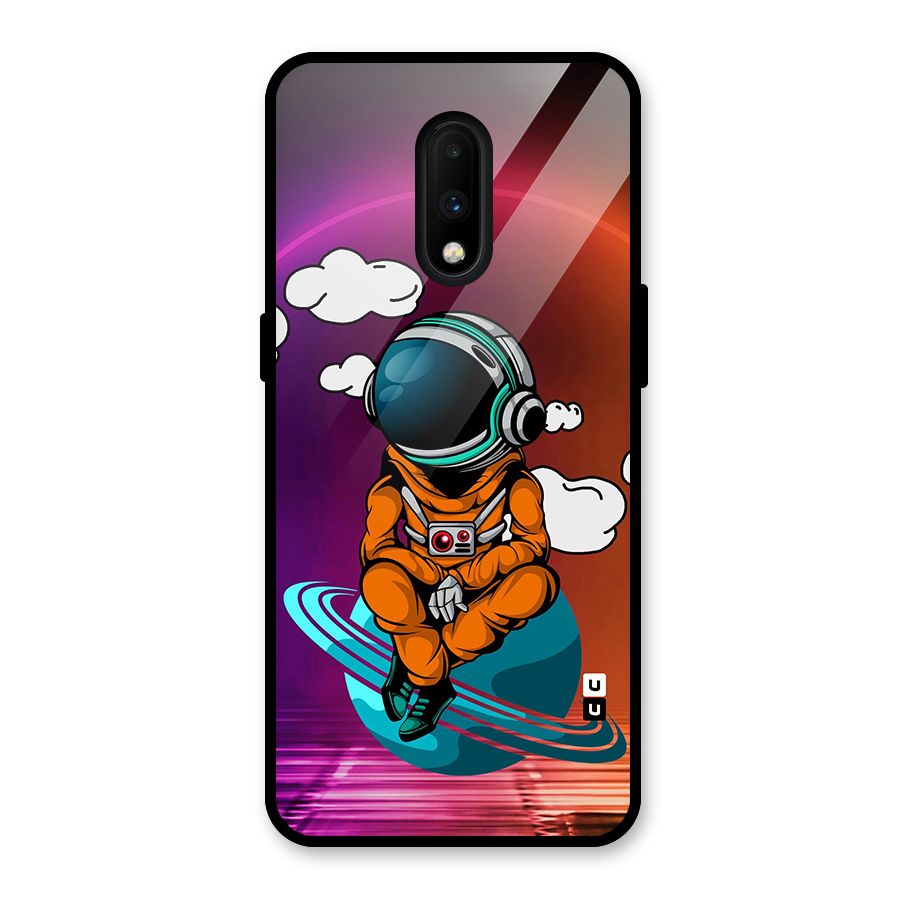 Cool Astraunaut Relaxing Glass Back Case for OnePlus 7