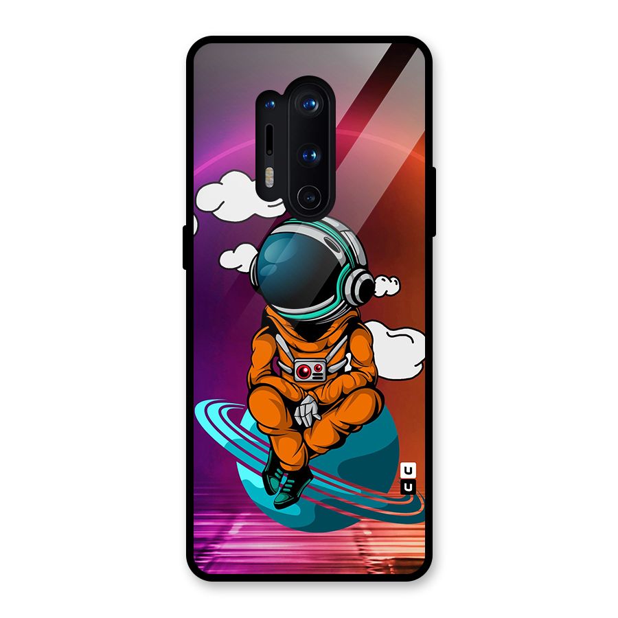 Cool Astraunaut Relaxing Glass Back Case for OnePlus 8 Pro