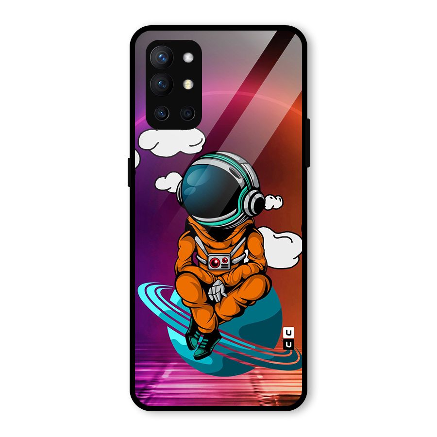 Cool Astraunaut Relaxing Glass Back Case for OnePlus 9R