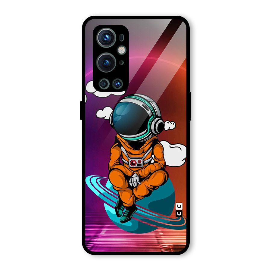 Cool Astraunaut Relaxing Glass Back Case for OnePlus 9 Pro