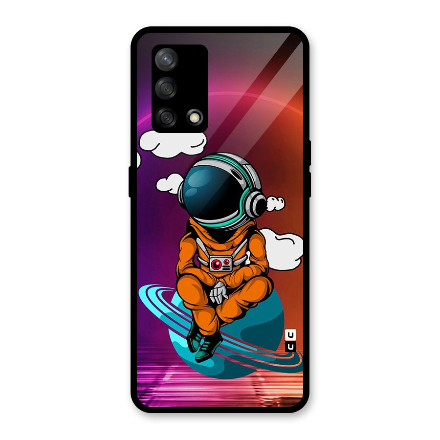 Cool Astraunaut Relaxing Glass Back Case for Oppo F19
