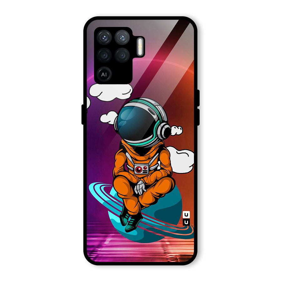 Cool Astraunaut Relaxing Glass Back Case for Oppo F19 Pro