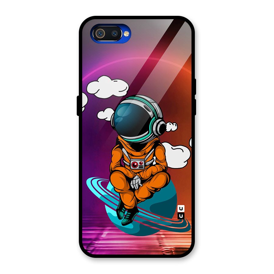 Cool Astraunaut Relaxing Glass Back Case for Realme C2