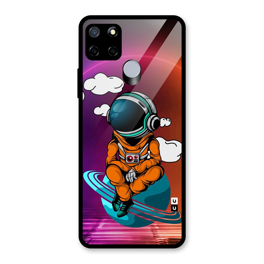 Cool Astraunaut Relaxing Glass Back Case for Realme Narzo 30A