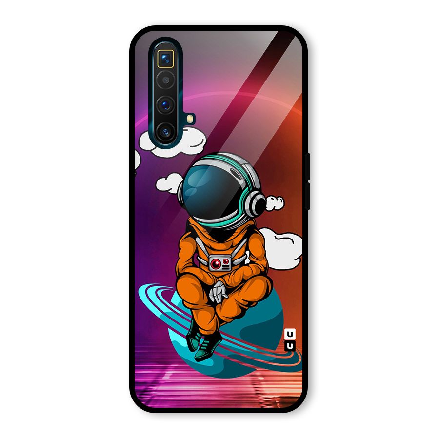 Cool Astraunaut Relaxing Glass Back Case for Realme X3