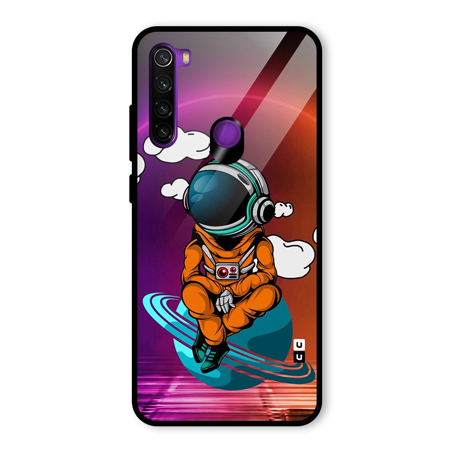 Cool Astraunaut Relaxing Glass Back Case for Redmi Note 8