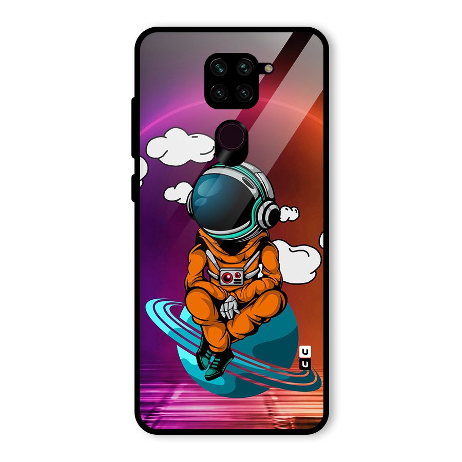 Cool Astraunaut Relaxing Glass Back Case for Redmi Note 9