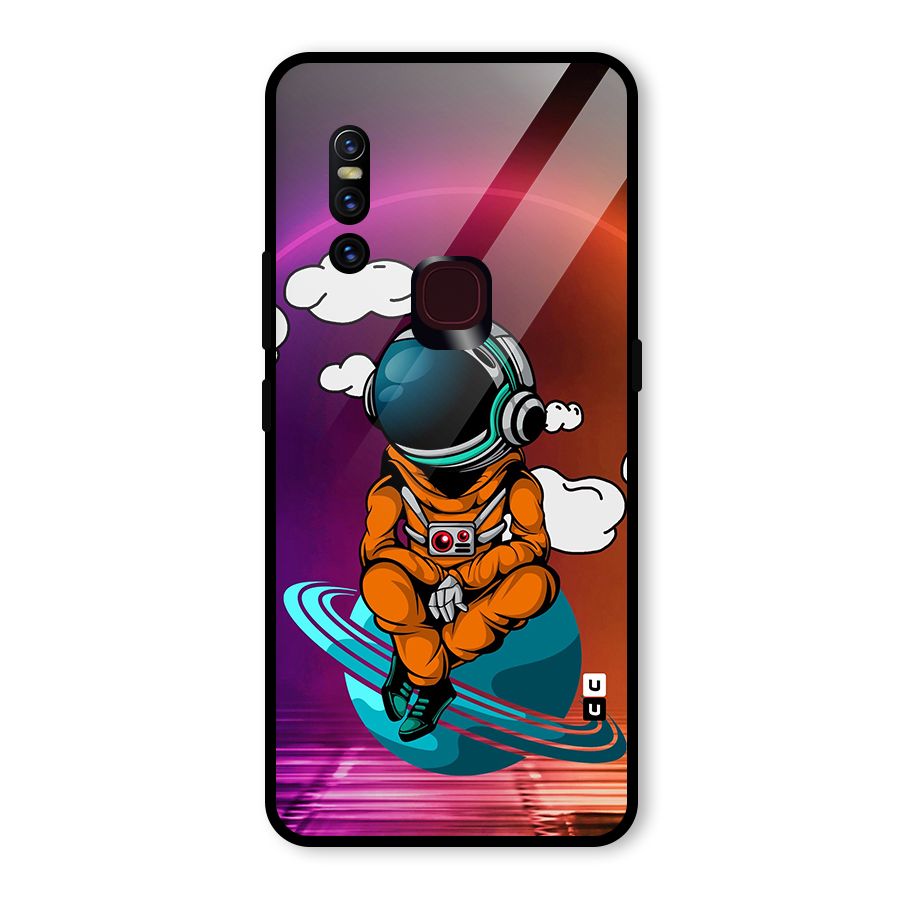 Cool Astraunaut Relaxing Glass Back Case for Vivo V15