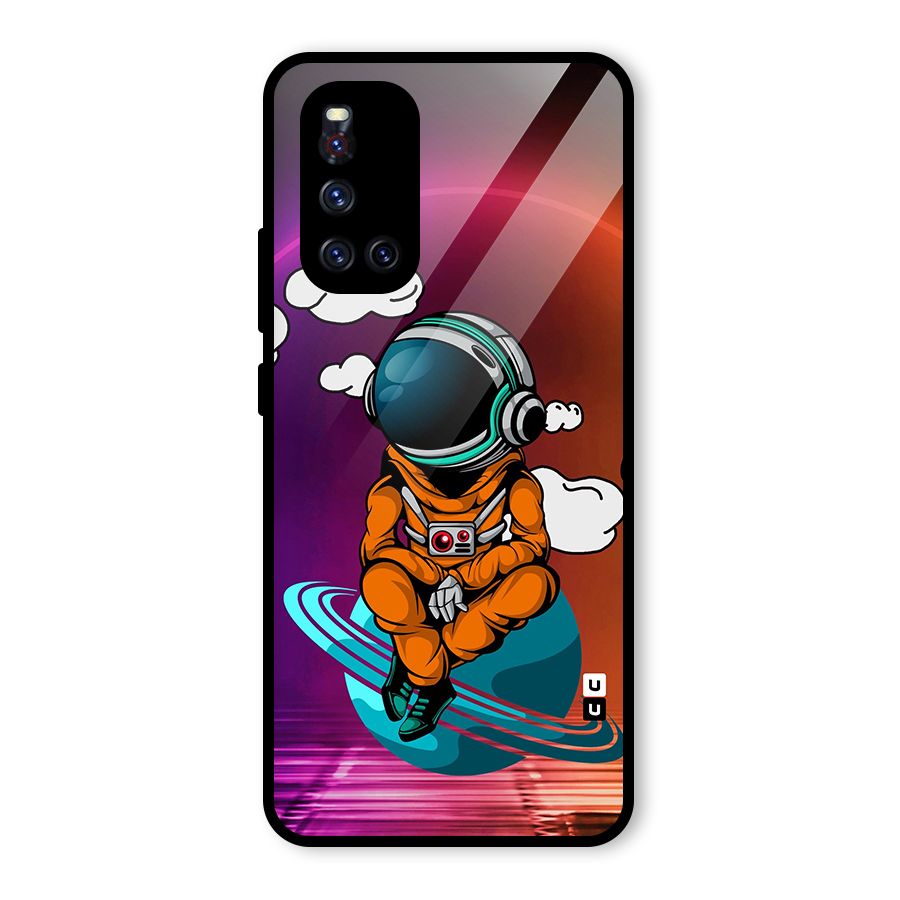 Cool Astraunaut Relaxing Glass Back Case for Vivo V19