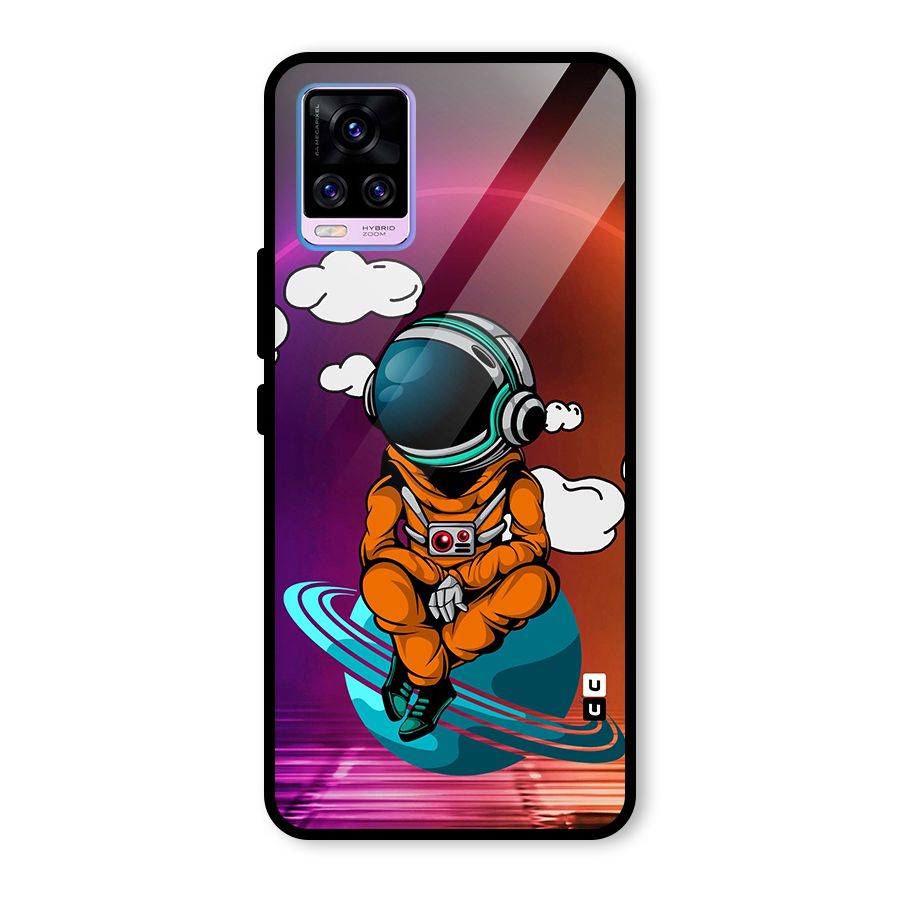 Cool Astraunaut Relaxing Glass Back Case for Vivo V20 Pro