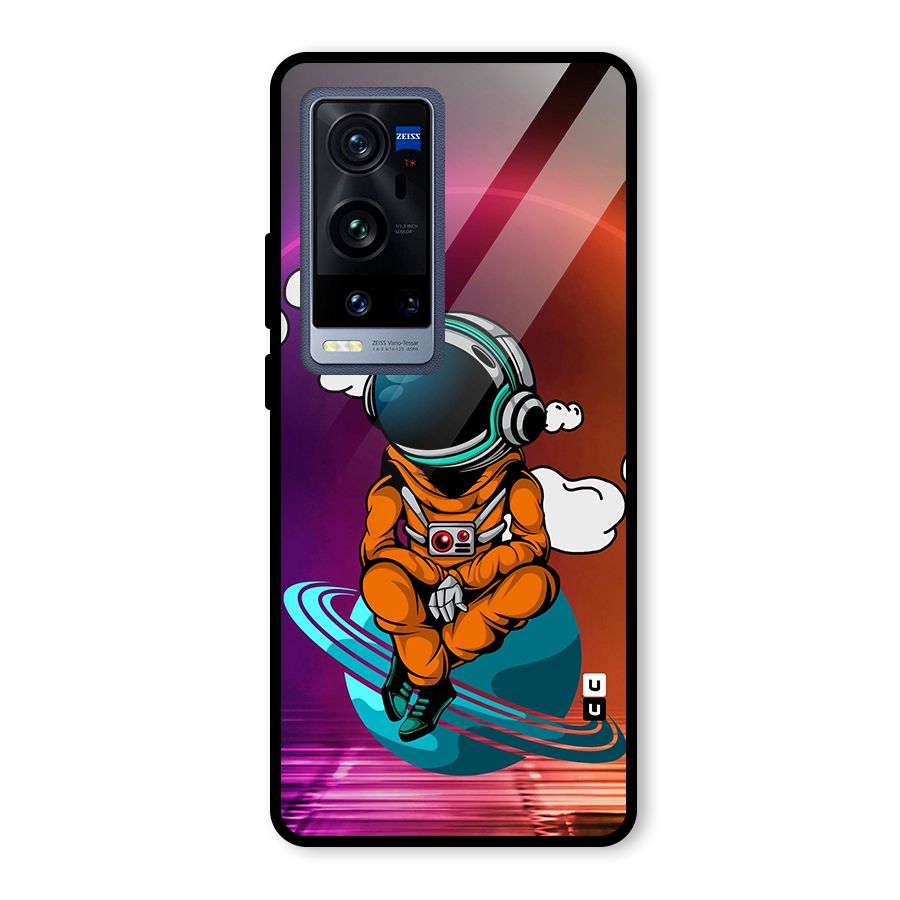 Cool Astraunaut Relaxing Glass Back Case for Vivo X60 Pro Plus