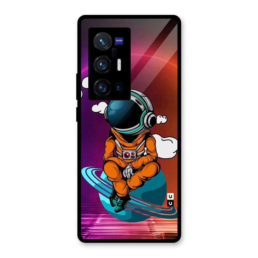 Cool Astraunaut Relaxing Glass Back Case for Vivo X70 Pro Plus